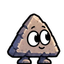 Peb, una piedra triangular con ojos.